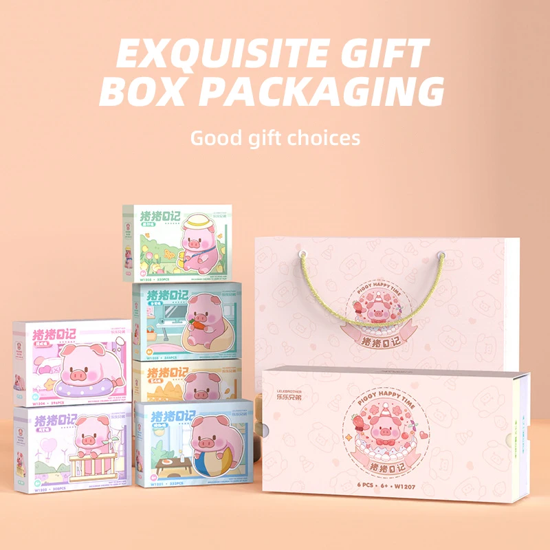 Дневник свиньи, домашнее животное, 3D мини-бриллиантовые блоки, кирпичи, сделай сам, животное, милая модель свиньи, микро строительные блоки, игрушка для раннего обучения, детская игрушка, домашний декор