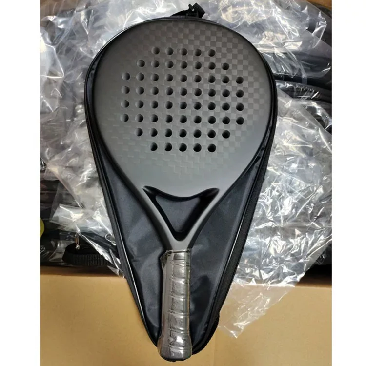Professional Carbon fiber material 12K padel racket with EVA core, full carbon frame stable performance full private label custo