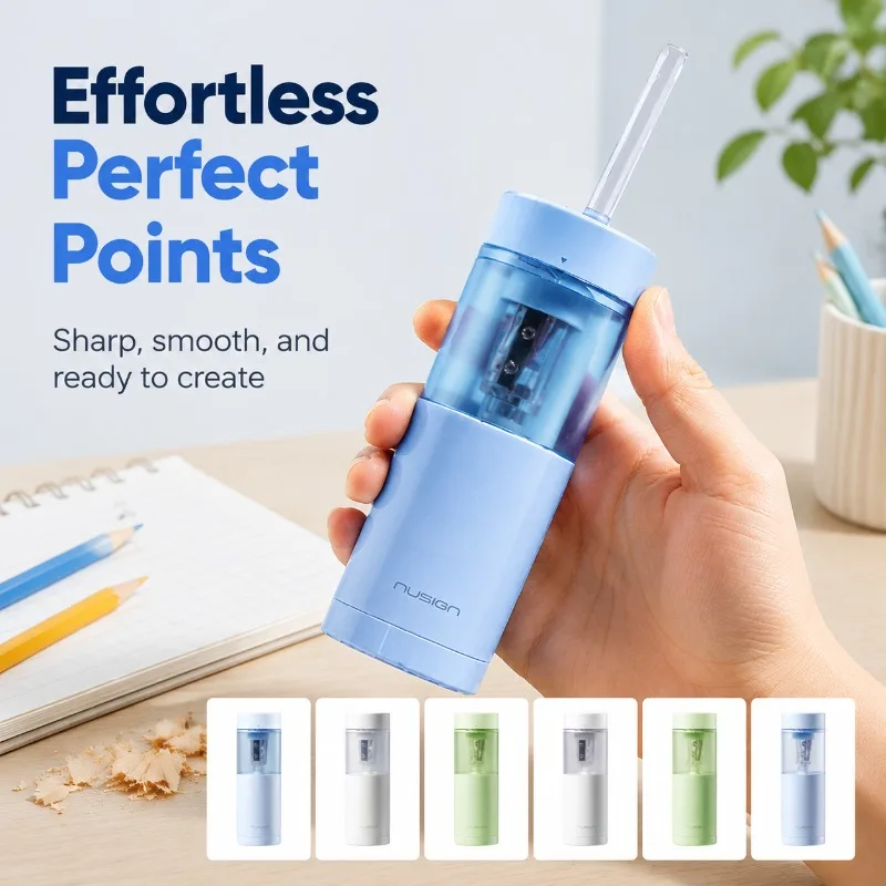 Electric Pencil Sharpener Automatic Pencil Cutter for Children Portable Motor‑driven Stationery Device Creating Neat Lead