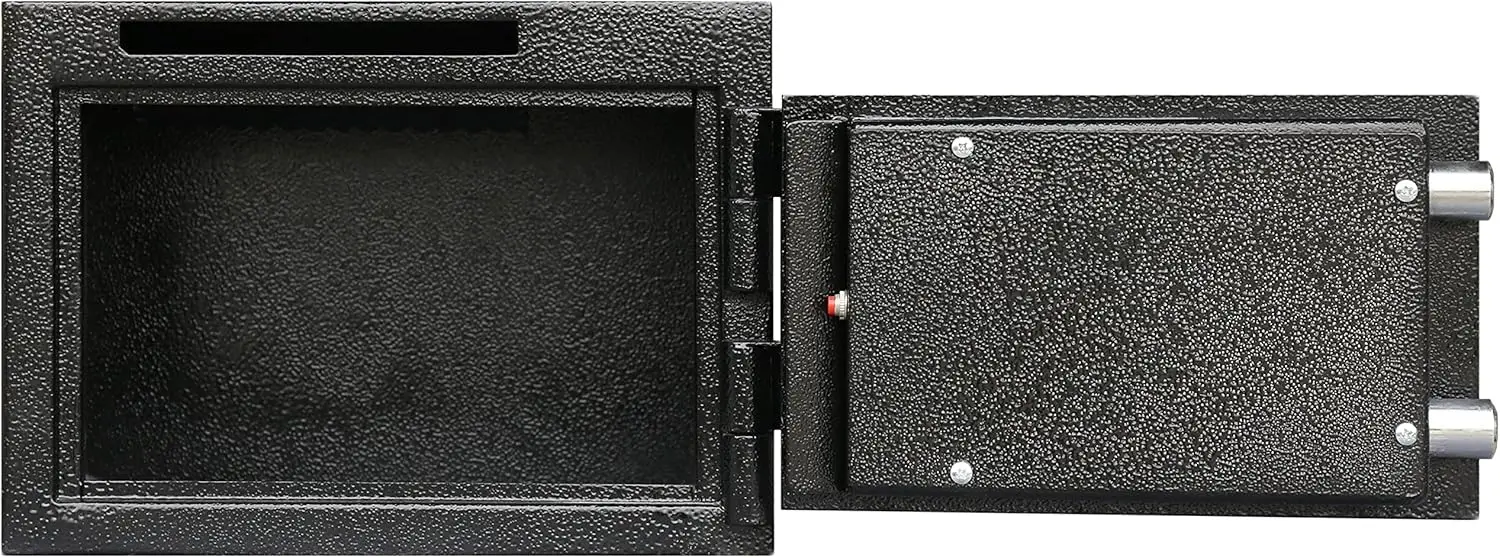 Cassaforte compatta per deposito con serratura elettronica a combinazione con tastiera multiutente con backup a chiave, nera, capacità.57 CBF