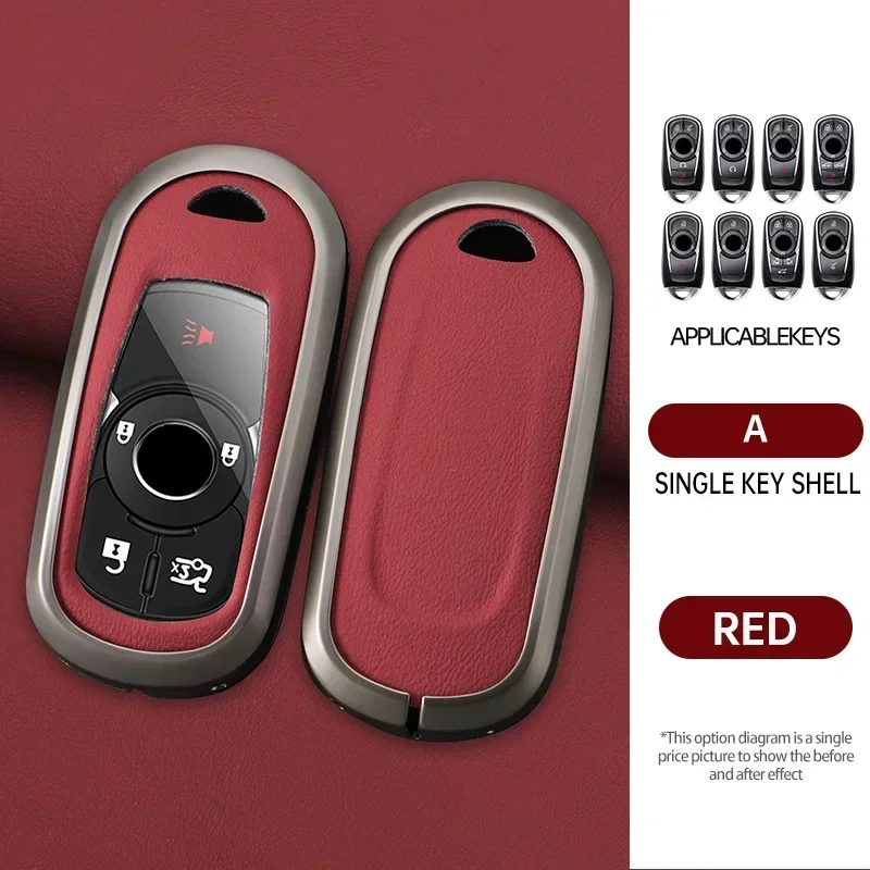 

Alloy Leather Car Key Cover Bag Case Shell Protector Keychain for Buick Encore Envision Excelle Lacrosse Regal Verano GX GL6