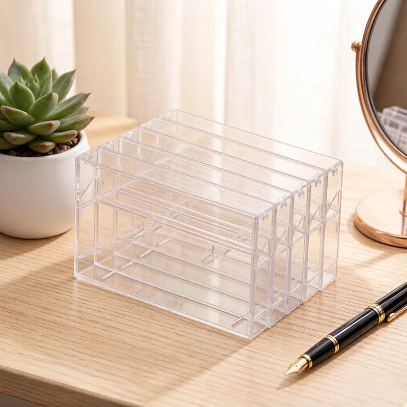 10Pcs Blank Cassette Tape Storage Case Transparent Dustproof Audio Box Protective Holder for Music Voice Recording Tapes