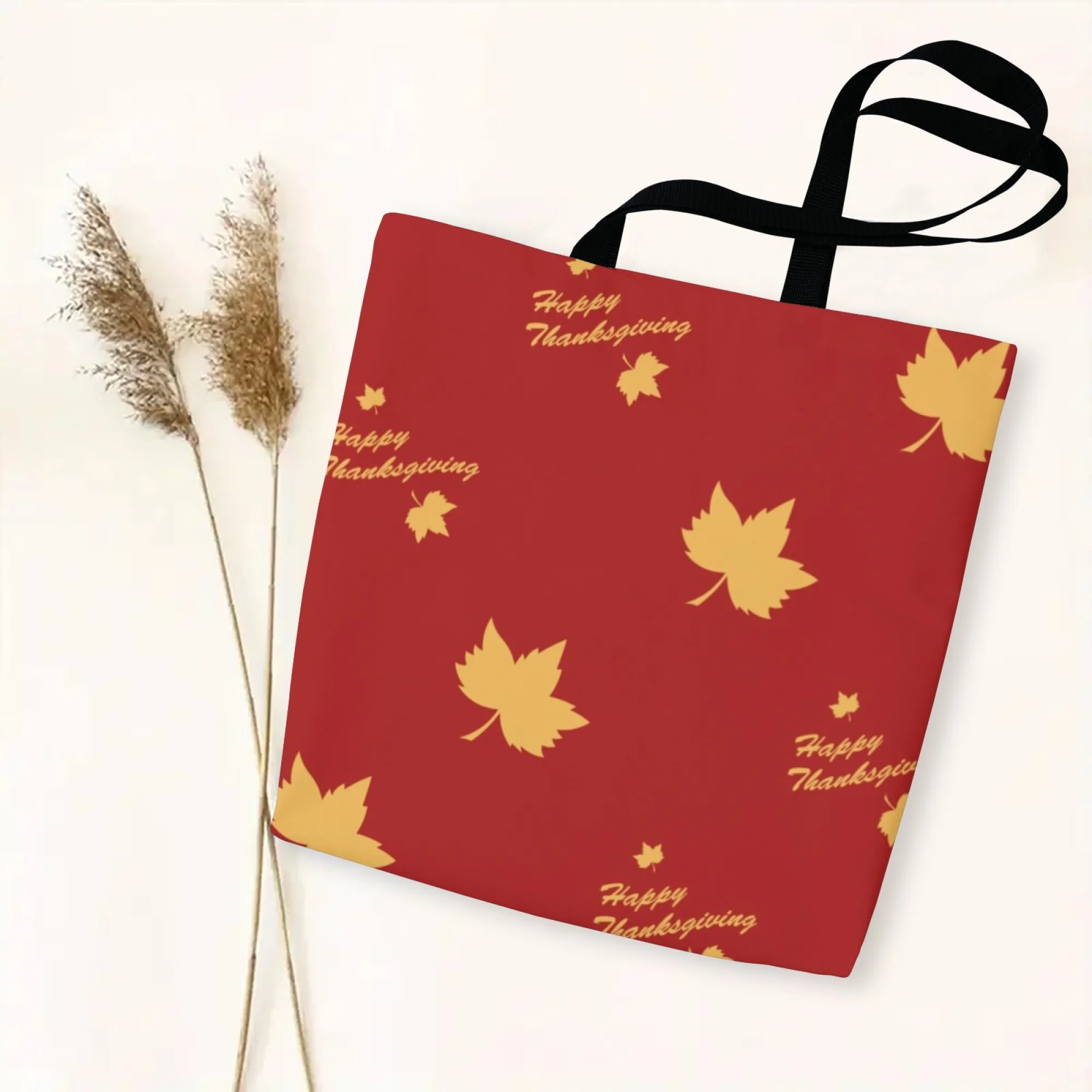 صديقة للبيئة الشكر القيقب قماش حمل حقيبة حمراء احتفالية التوضيح الكتف المرأة قابلة لإعادة الاستخدام التسوق مثالية لمستخدمي البيئة #4