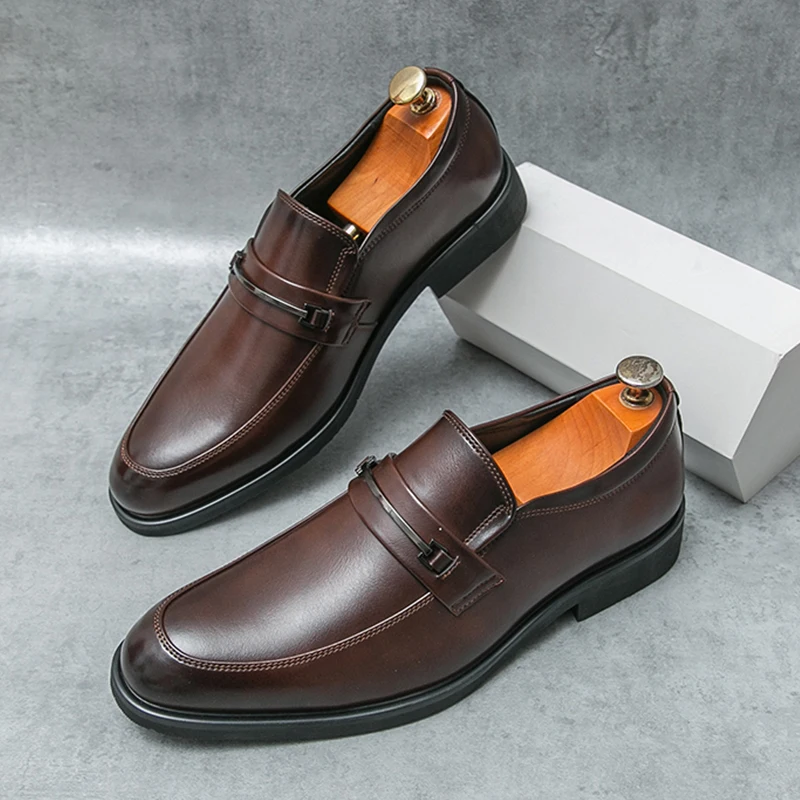 

High Quality Social Leather Shoes Men Trend Casual Busines Formal Shoes For Men Office leather Loafers Men's Dress Shoes