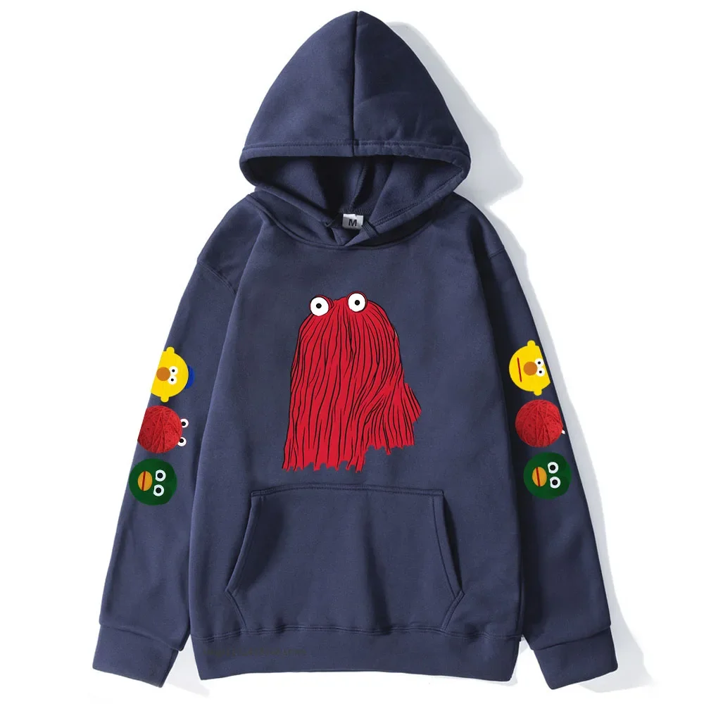 Kırmızı adam Hoodies karikatür bana sarılmak yok Im korkmuş kazak kadınlar için kış Streetwear dera üst erkek Streetwear Y2k giysileri erkek giyim