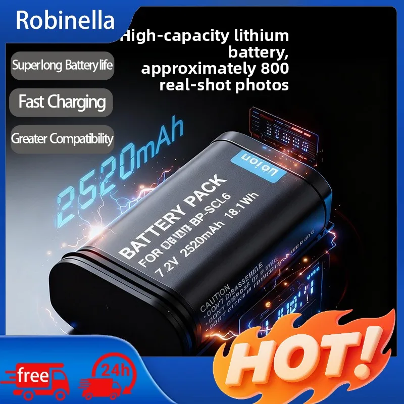 

Аккумулятор BP-SCL6 2520 мАч, полностью декодированный, с длительным временем работы, быстрой зарядкой, совместимый с Leica Q2, Q3, 43, SL3, SL2s, SL2, замена BP-SCL4