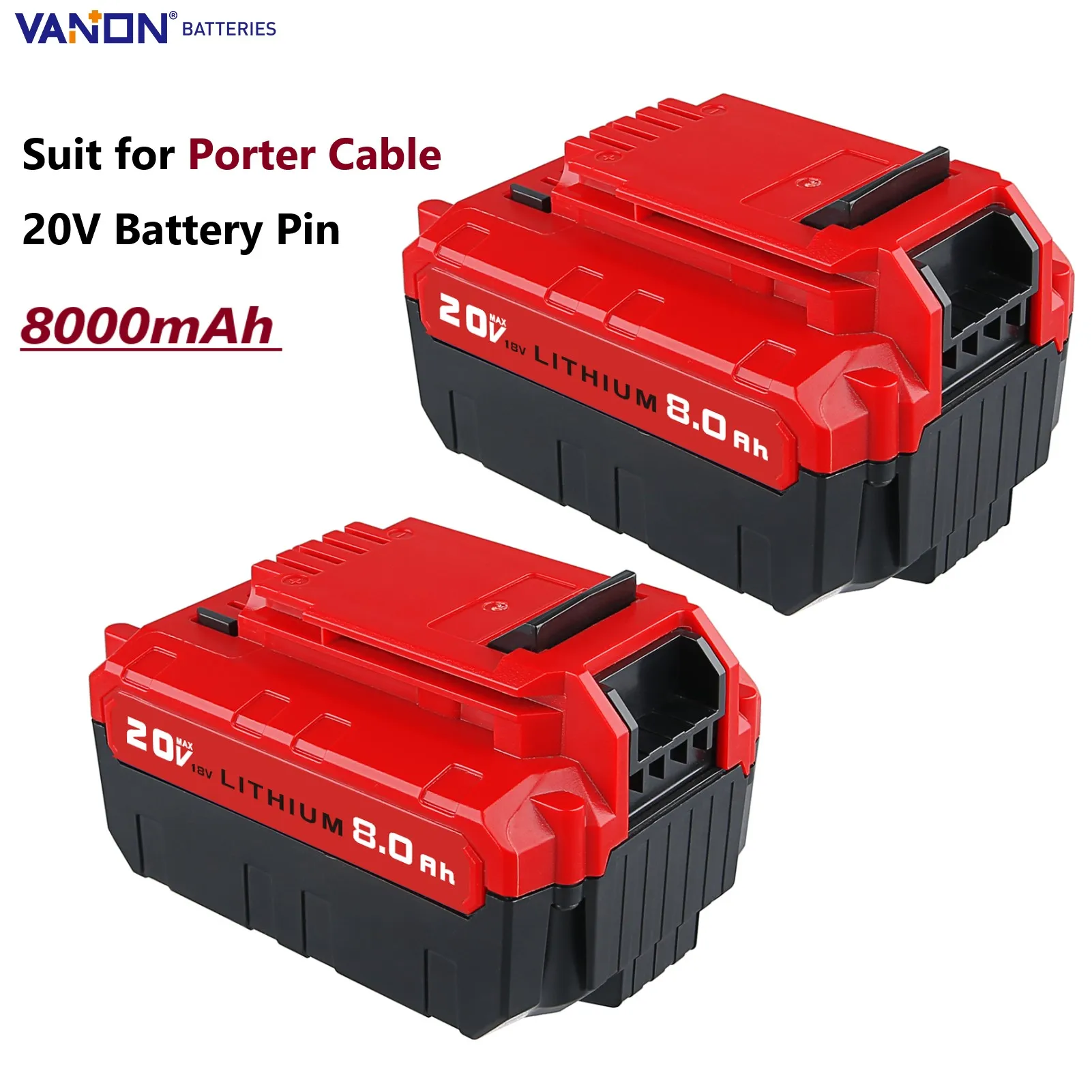 

VANON 2 упаковки, 8,0 Ач, замена кабеля Porter, 20 В PCC685L PCC680L PCC682L, аккумулятор для электроинструмента