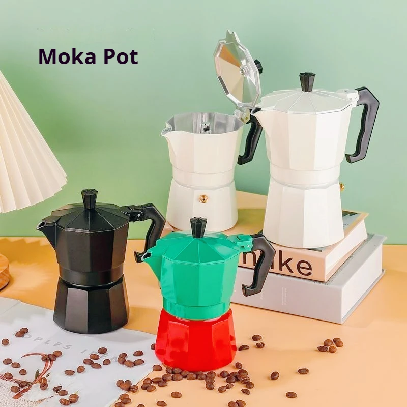 Classic Italian Mocha Coffee Machine, Thick Aluminum Octagonal Hand Brewing Cold Extraction Pot Coffee Maker