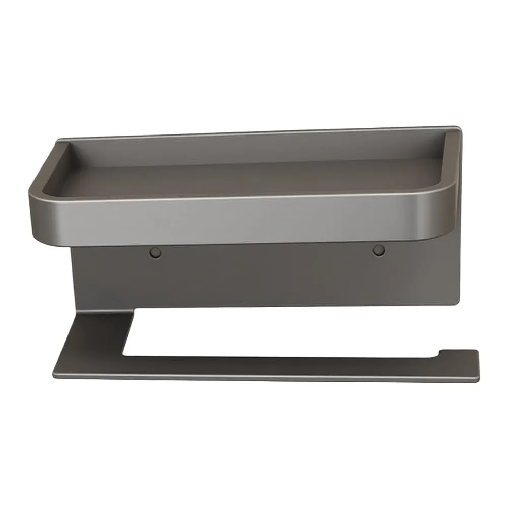 Toilet Paper Holder with Shelf for Bathroom Use Aluminum Construction Offers Reliable Performance in Humid Conditions