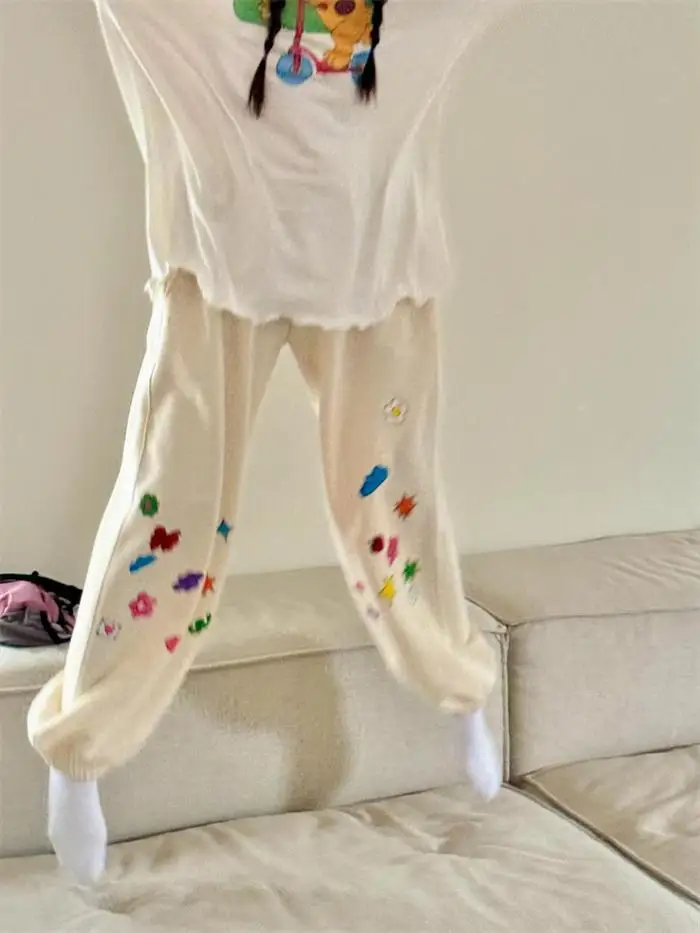 Nuovi Pantaloni Sportivi Casual Primaverili con Stampa Artigianale, Vita Alta e Gamba Dritta, Moda Donna