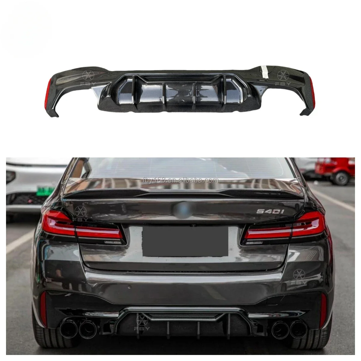 

High Quality Competition Style Carbon Fiber Rear Bumper Diffuser For 5 Series G30 2019+ Carbon Rear Bumper Diffuser