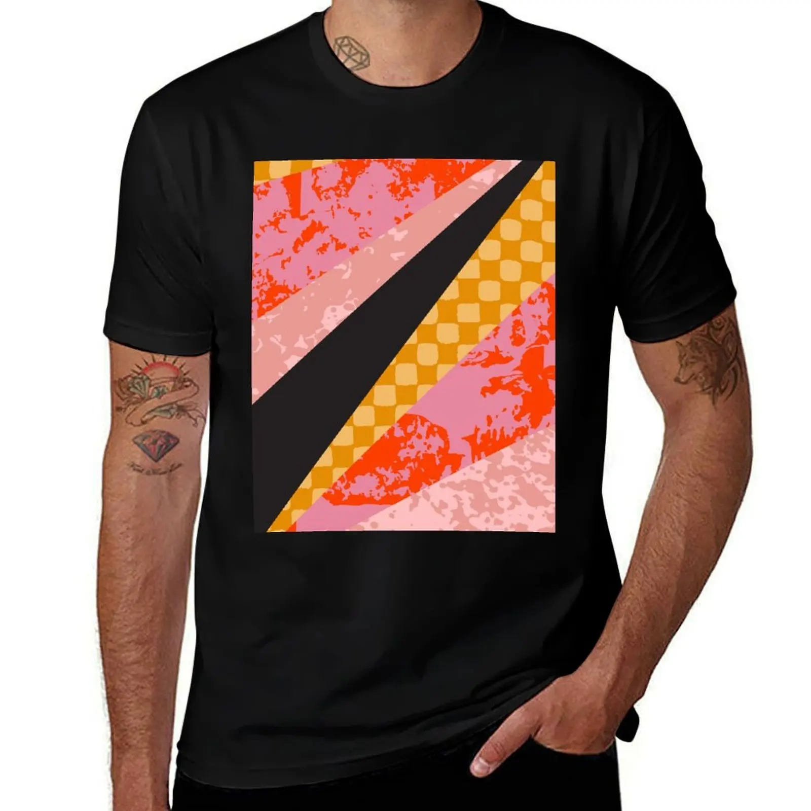 Abstract Collage - Summer Color Palette T-Shirt Casual Basic Street Style T-Shirt