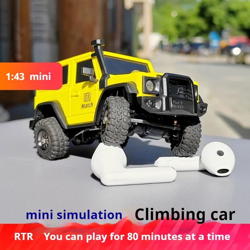 LDARC X43 Off-Road 1:43 Mini-Simulation Climbing Car Endurance 80 Minutes Four-Wheel Drive Wrangler Rc Remote Control Model Car.