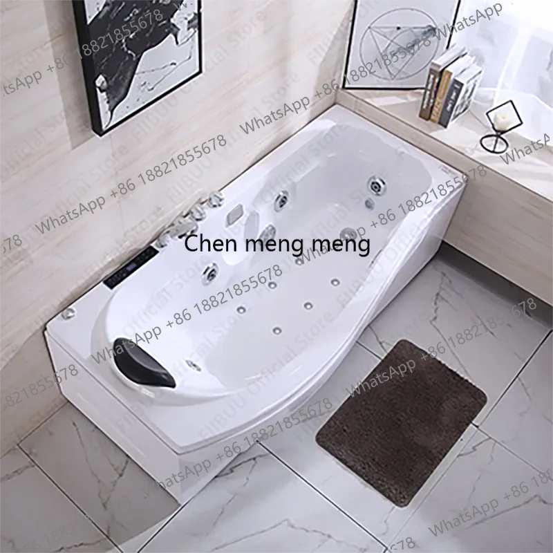 Premium Quality Bathtub Multi Functional Soaking Bath,Acrylic Household Tub With Dual-side Skirt Right Skirt, Bathroom Furniture