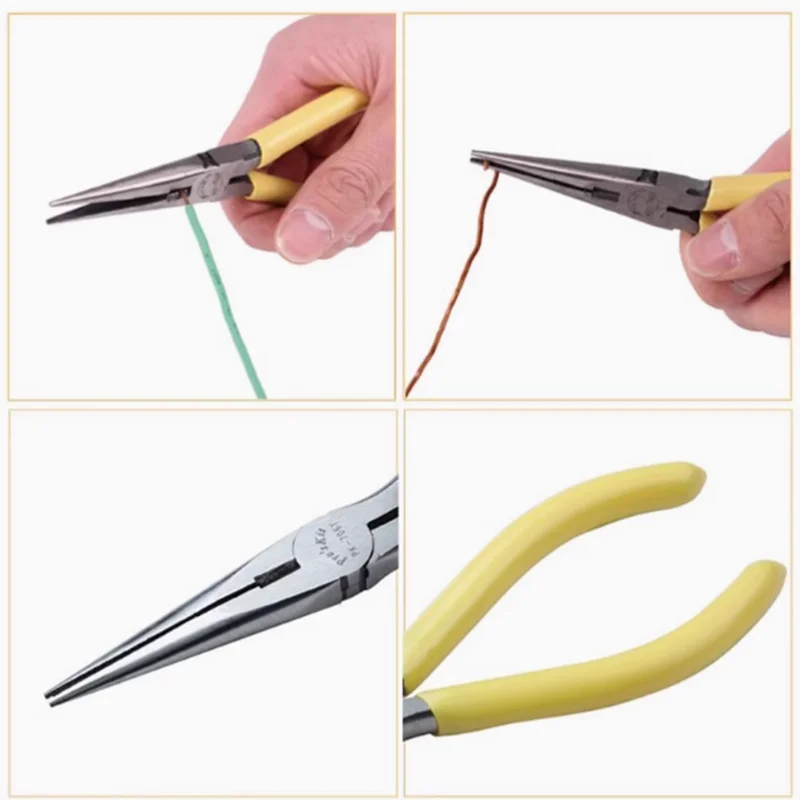 Baogong 1Pk-705Y Präzisions-Winkelschneidezange, Elektronikzange, Gelber Griff, Hochleistungs-Seitenschneider aus Stahlguss, 1Pk-706Y Spitzzange – Detail 2