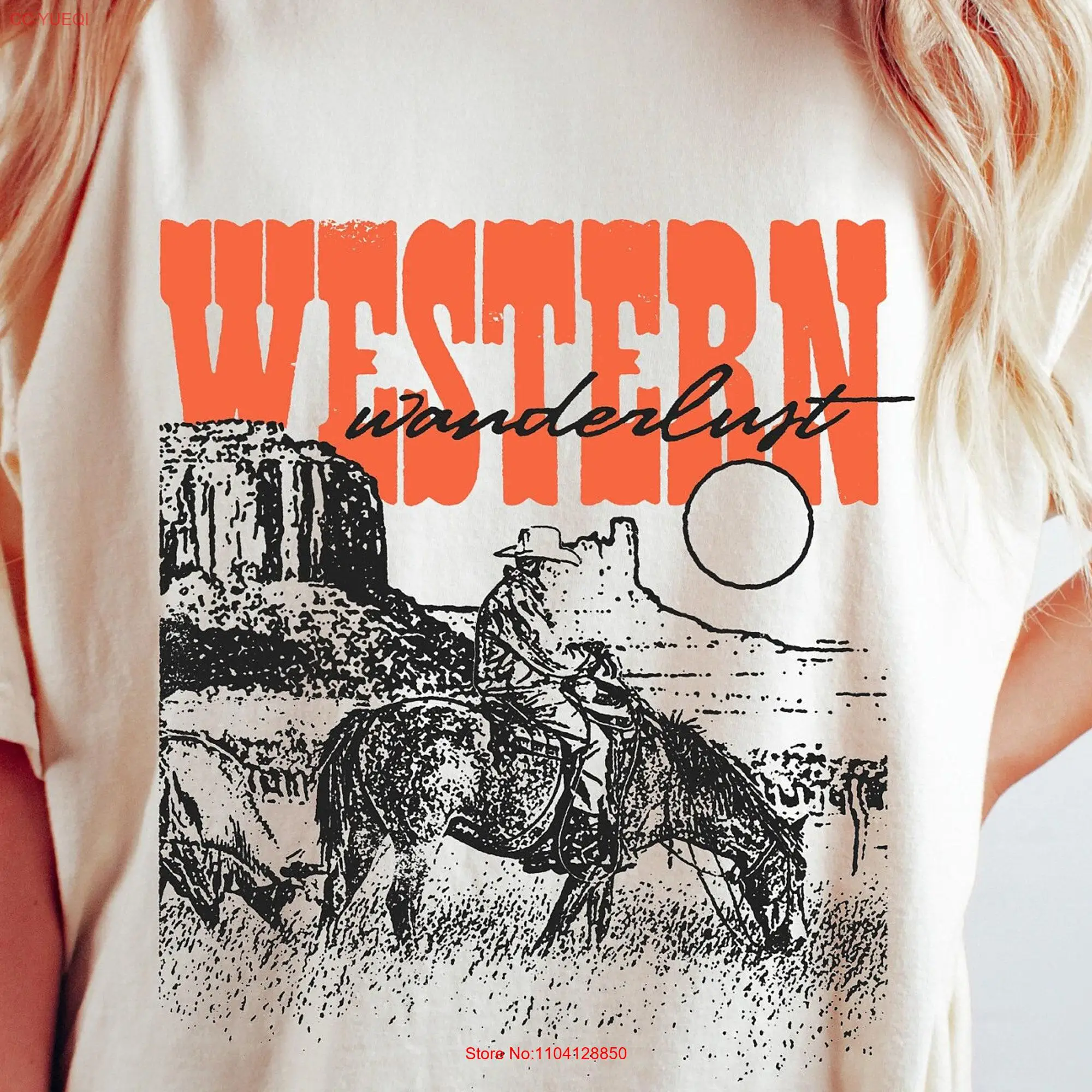 Batı wanderoversized boy T Shirt Vintage kovboy tatil Rodeo ülke konfor renkler uzun veya kısa kollu