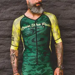 Love The Pain Men Cycling Skinsuit Triathlon Suit Breathable Short Sleeve Cycling Jersey Ropa Ciclismo Mtb Bike Jumpsuit Kit New