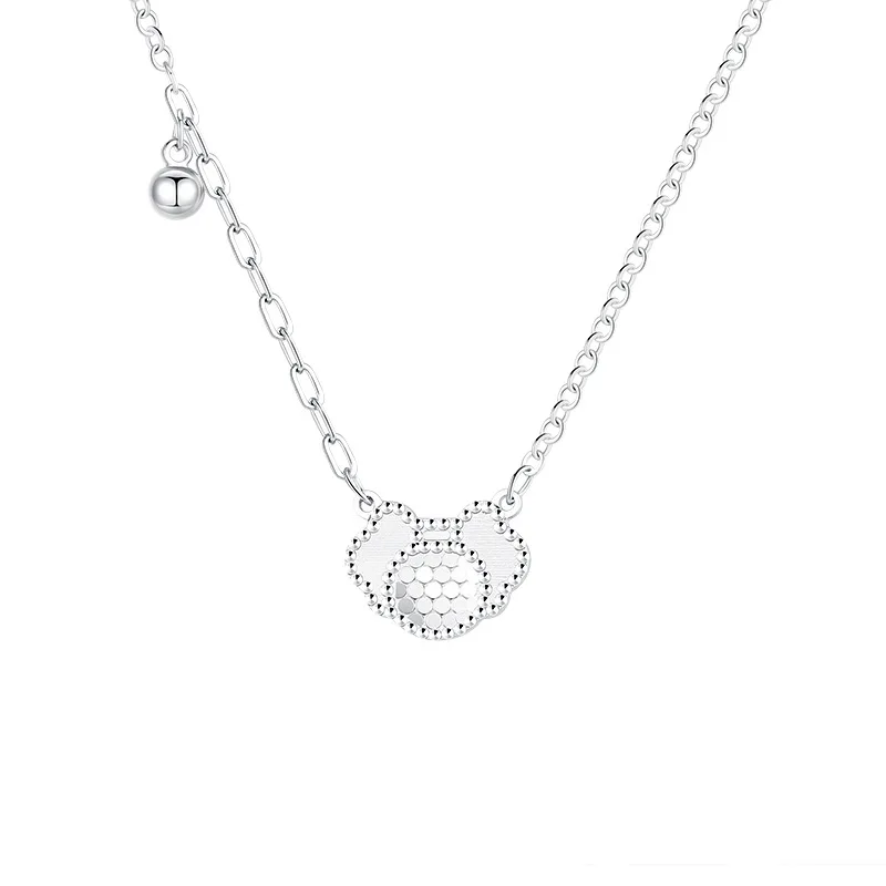 925 Sterling Silver New Ladies Fashion Jewelry High Quality Sparkling Luxury Peace Lock Pendant Necklaces For Women Length 45CM