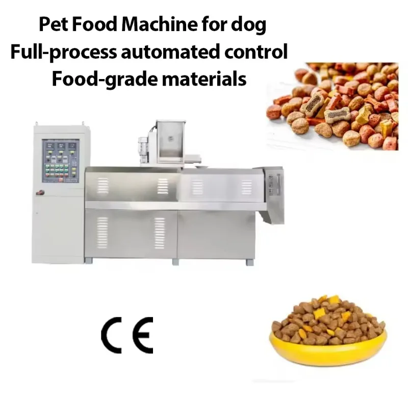 Twin-Screw Extrusion Technology Food-Grade Materials CE Certified 120-150kg/h Pet Dog Food Machine for Pet Treat Export Lines