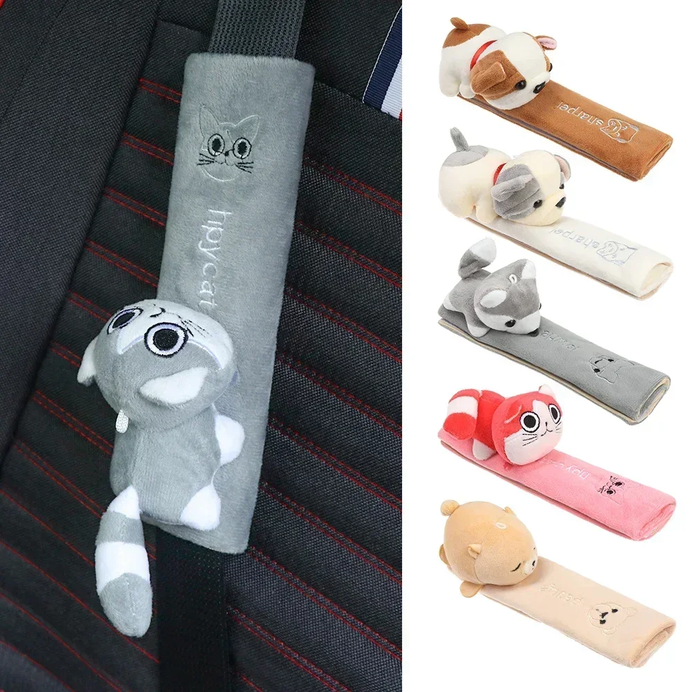 

Cartoon Flannel Car Seat Belt Shoulder Pad Three-Dimensional Shoulder Strap Guard Seat Belt Protector Auto Interior Accessoires