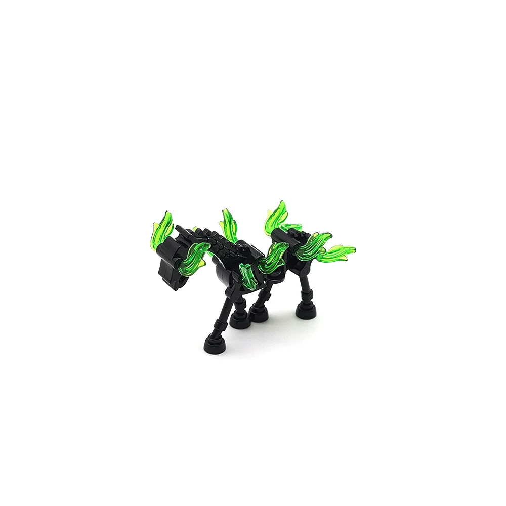 MOC Halloween Skeleton Armee Mini Puppe Bausteine DIY Zusammengebaute Bausteine Charakter Puppe Skelett Pferd Ornamente Spielzeug