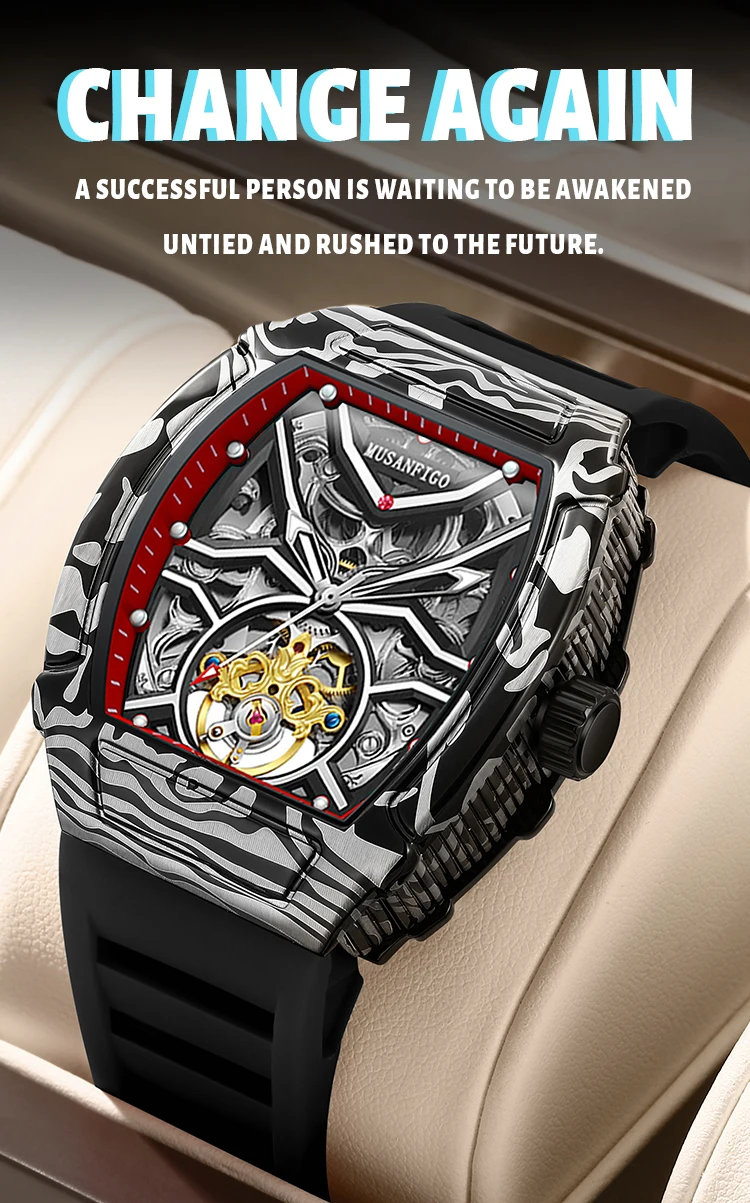 Fully Automatic Skeleton Mechanical Watch, Fashionable Personality, Luxury Hot Men's Watch, Casual Business Watch