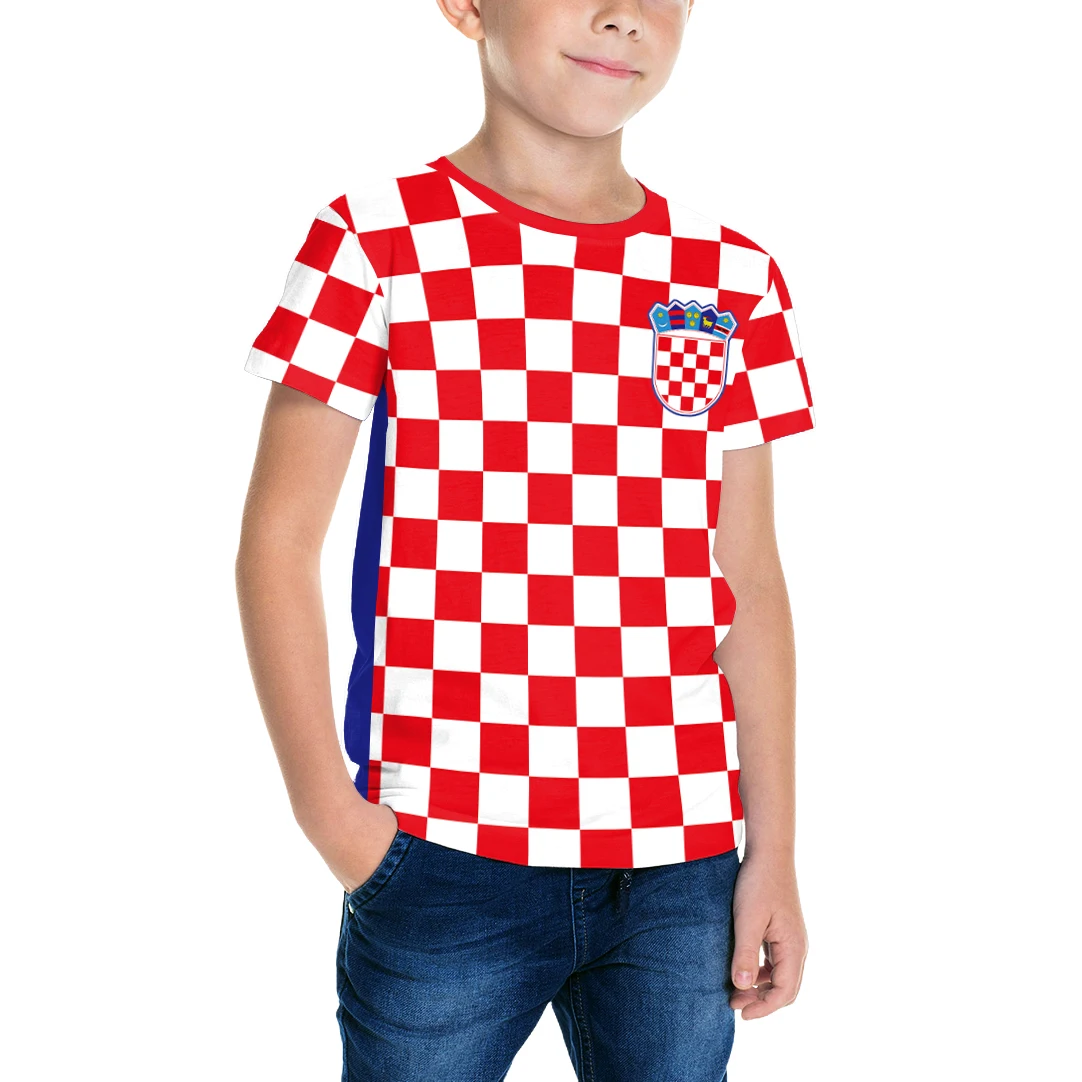 Sommer europäische Tasse Kinder Party 3d Printi Fußball Match Trikot Fußball Trikots T-Shirt Tops Jungen Kurzarm Cosplay Kostüm