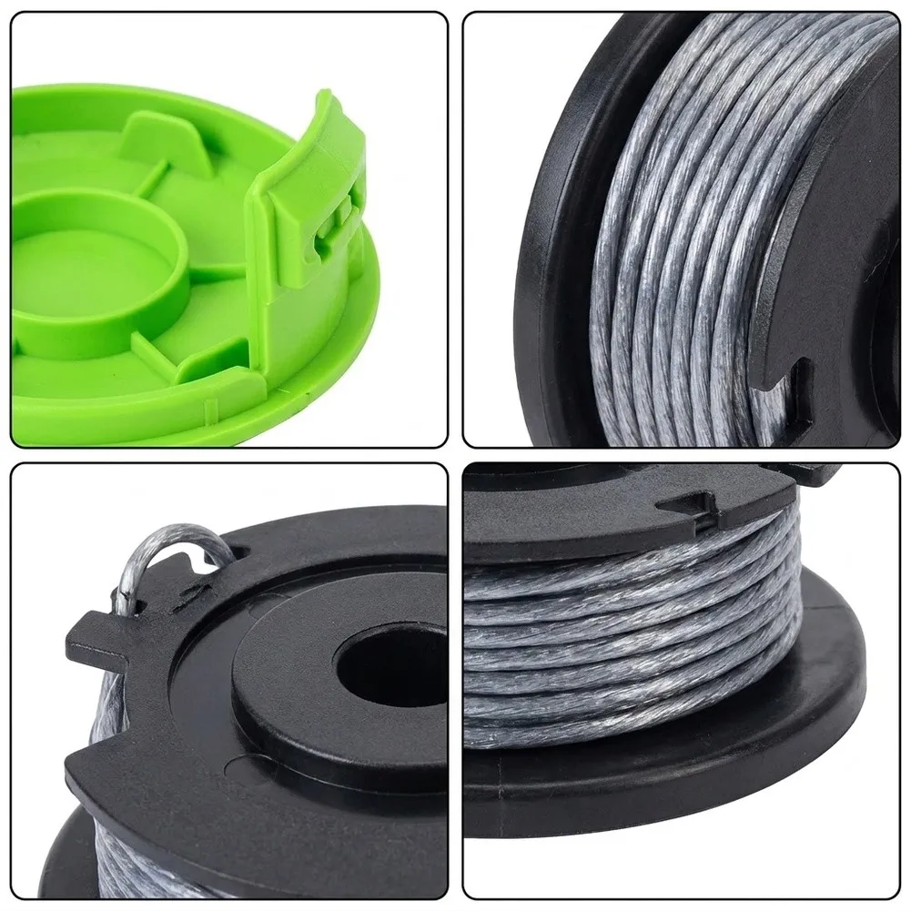 2026 Compatible With Greenworks- 0.065 Inch String Trimmer Spools 6 Pack Plus Cover Quick Load- Replacement For Yard Garden Care