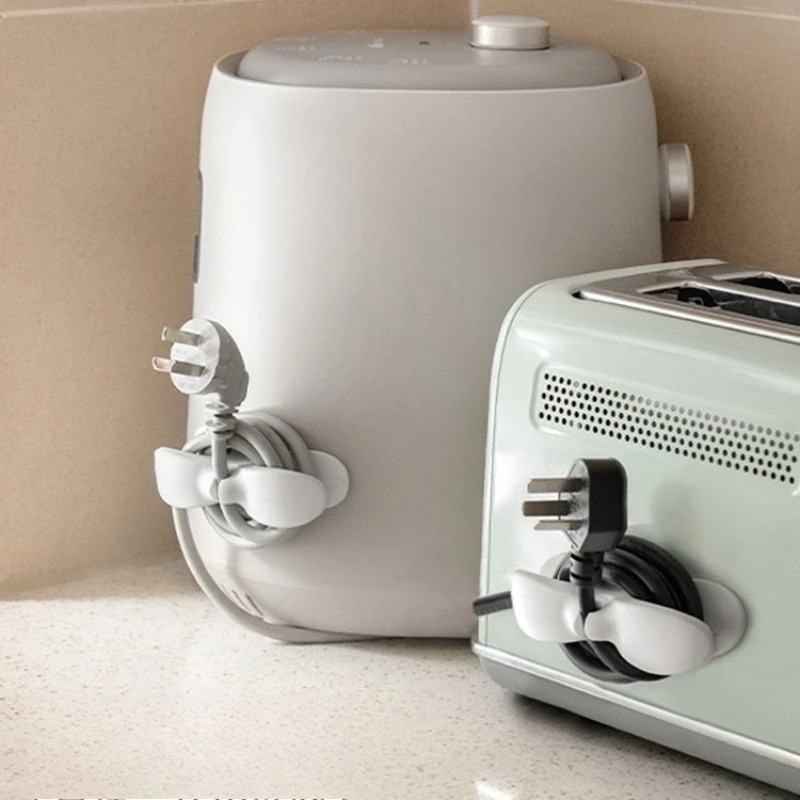 No Punching Wire Holder, Kitchen Storage Cable Clip, Plug, Winding Device, Wall Sticker, Household Power Cord Finishing view 2