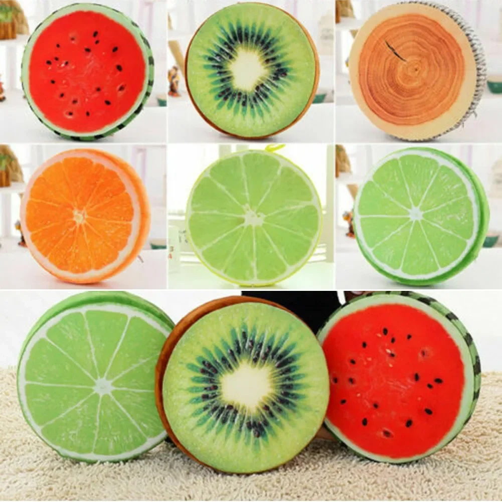 1pc Plush Pillow Fruit Pattern Sofa Pillow Cushion Household Supplies Home Decor Watermelon Kiwi Orange Dragon Fruit