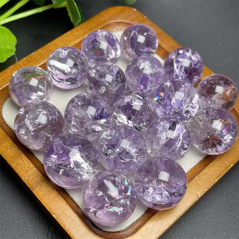 

2PCS Natural Purple Quartz Sphere Carving Reiki Healing Stone Home Room Decoration Exquisite Gift 20-23MM