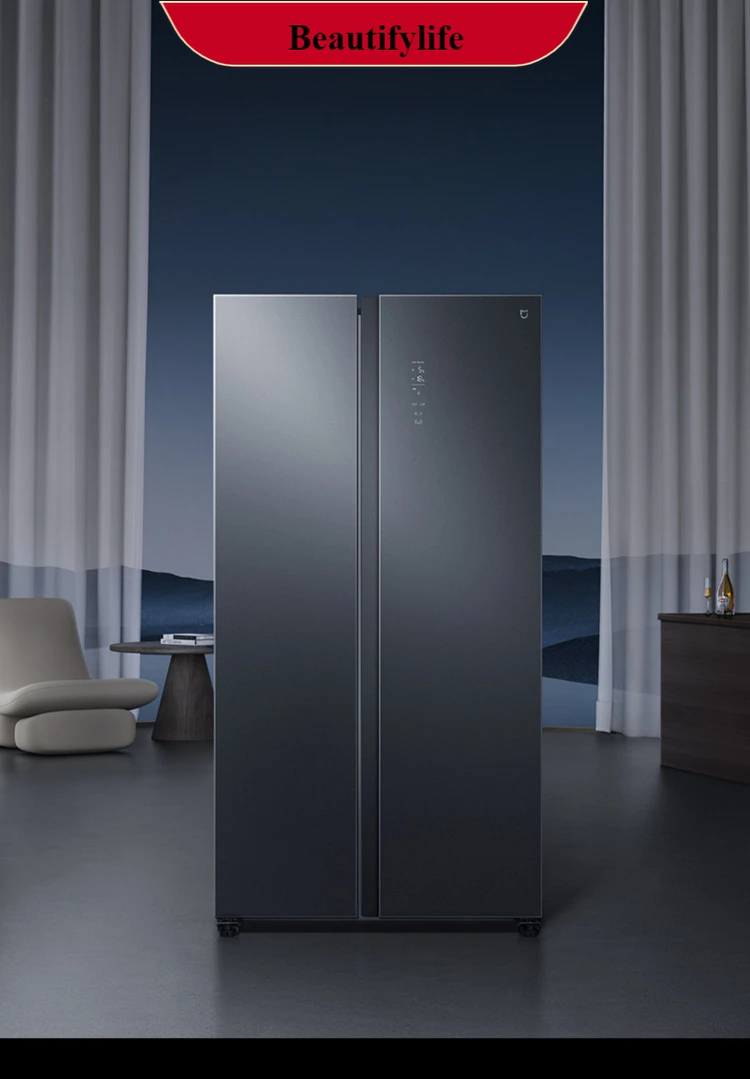 

E132 540L Double Open Double-Door Air Cooling Frostless Smart Energy-Saving Ultra-Thin Embedded Household Refrigerator