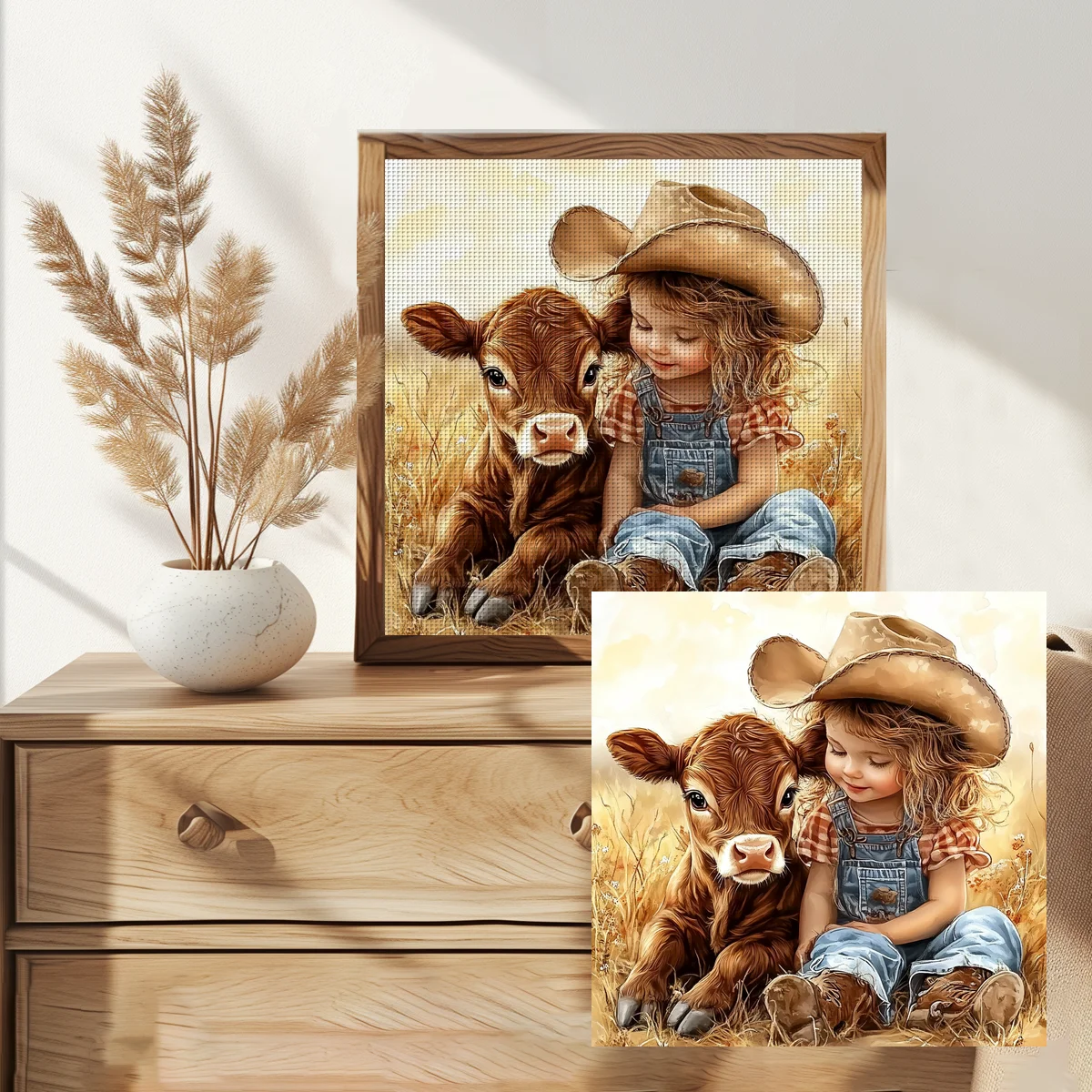 1 قطعة 30X30 سنتيمتر/11.8 بوصة كاوبوي مختوم عبر الابره عدة لتقوم بها بنفسك عدة 11CT/14CT لتقوم بها بنفسك المطرزة مجموعة لتقوم بها بنفسك عبر الابره مجموعة الفرح يوم الأحد #3