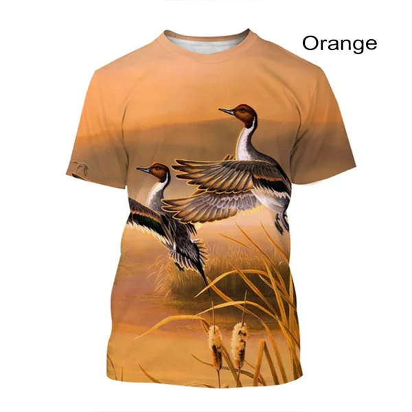 Summer Animal Duck Hunting 3d Printing T-shirt Fashion Men\'s Casual Short-sleeved Harajuku Hip-hop Street Style Unisex T-shirt