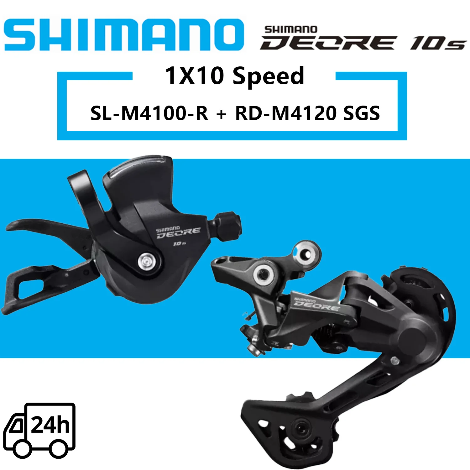 SHIMANO DEORE 10 Speed Groupset M4100 Shifter SL-M4100-R RD-M5120 RD-M4120 Rear Derailleur RD-M5120-SGS Original Parts view 2
