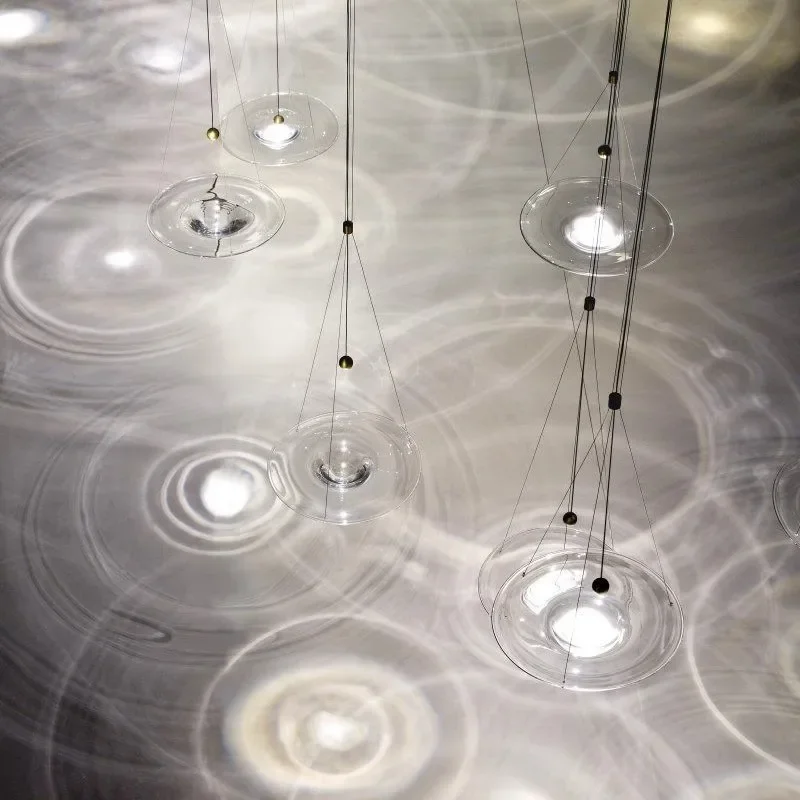 Modern Nordic Minimalism Personalized Water Drop Chandelier Living Room Restaurant Shop Flying Saucer Decoration Pendant Lights