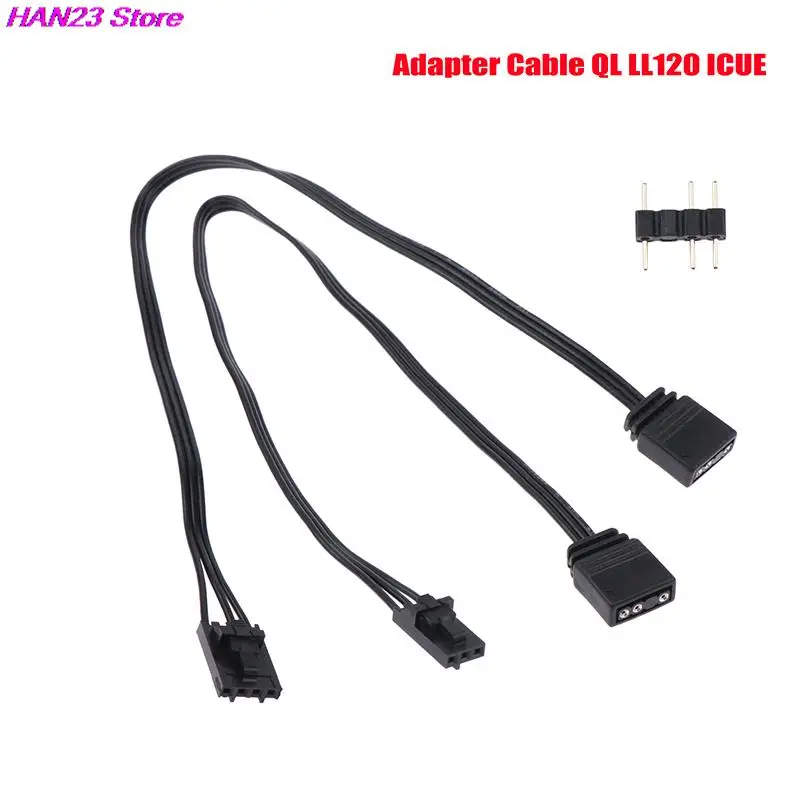1PC Adapter Cable For Corsair RGB To Standard ARGB 4Pin 3Pin Adapter Connector Pirate Ship Controller Adapter Line QL LL120 ICUE