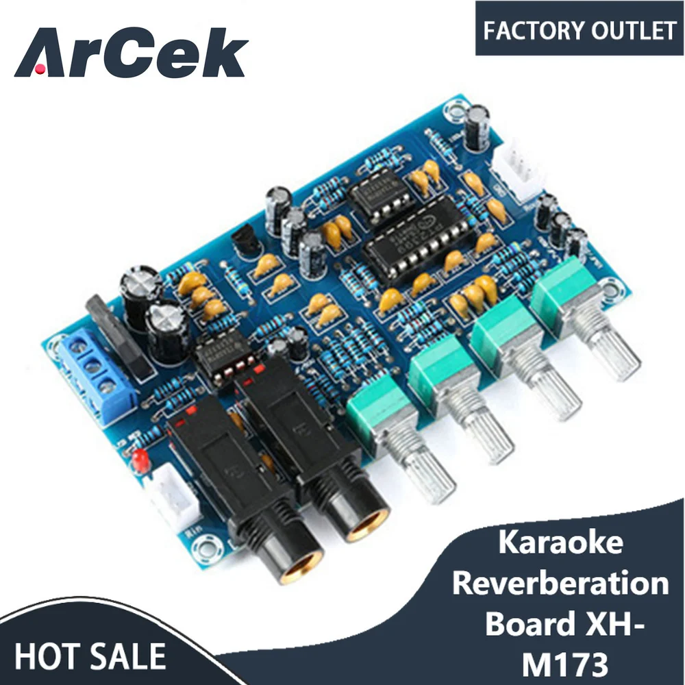 XH-M173 Karaoke Reverberation Board Reverberator Microphone Amplifier Board Karaoke Artifact Echo Board Singing Matching Set