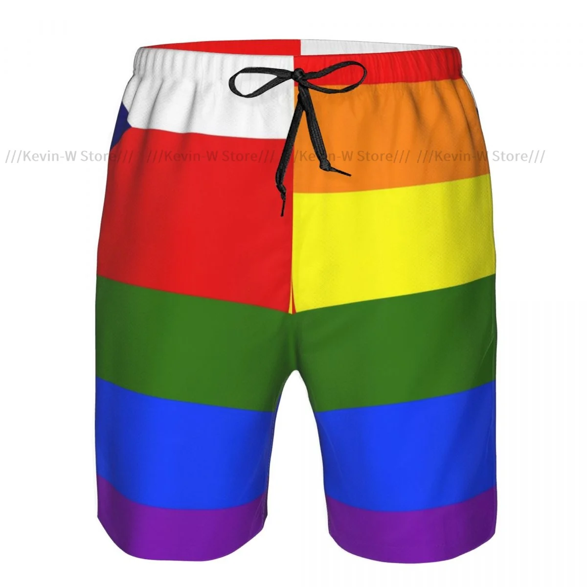 Summer Men's Swimwear Shorts Rainbow Flag Czech Republic Beachwear Swim Trunks Men Swimsuit