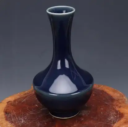 

Antique porcelain vase with underglaze dark blue glaze from the Qing Dynasty
