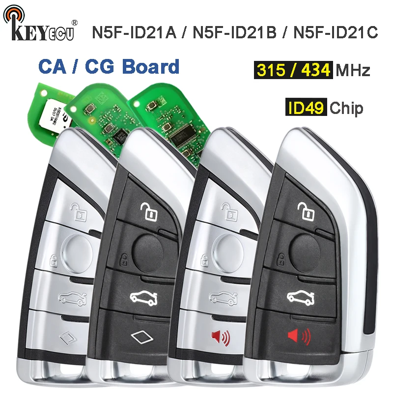 

KEYECU 434MHz N5F-ID21A / ID21B / ID21C Original Board Keyless-Go Remote Key Fob for BMW 3 5 6 7 8 Series G20 G30 G32 G11 G15