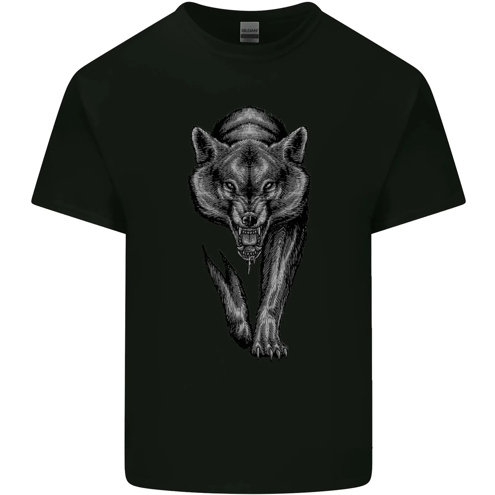 Lone Wolf Mens Cotton T-Shirt Tee Top