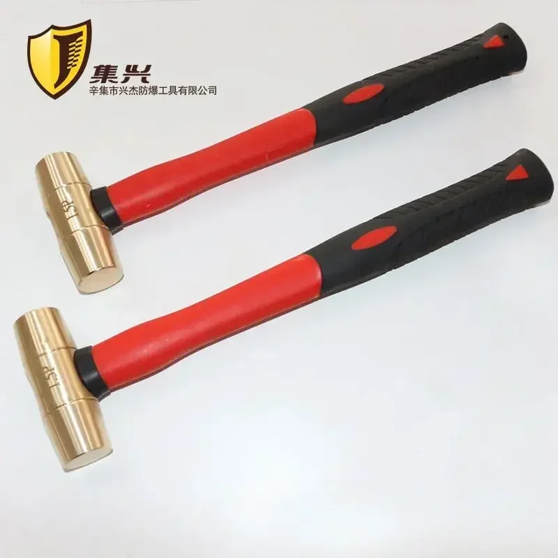 Explosion-proof brass round drum hammer, cylindrical hammer, explosion-proof brass cylindrical hand hammer, gas station accessor