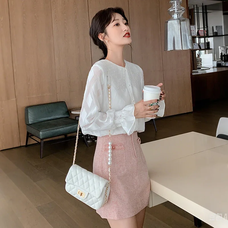 OLrain Womens A-line Short Skirt Spring 2025 New Sweet Cute Slim High Waist Elegant Pockets Mini Skirt Female Clothes 20CQB28331