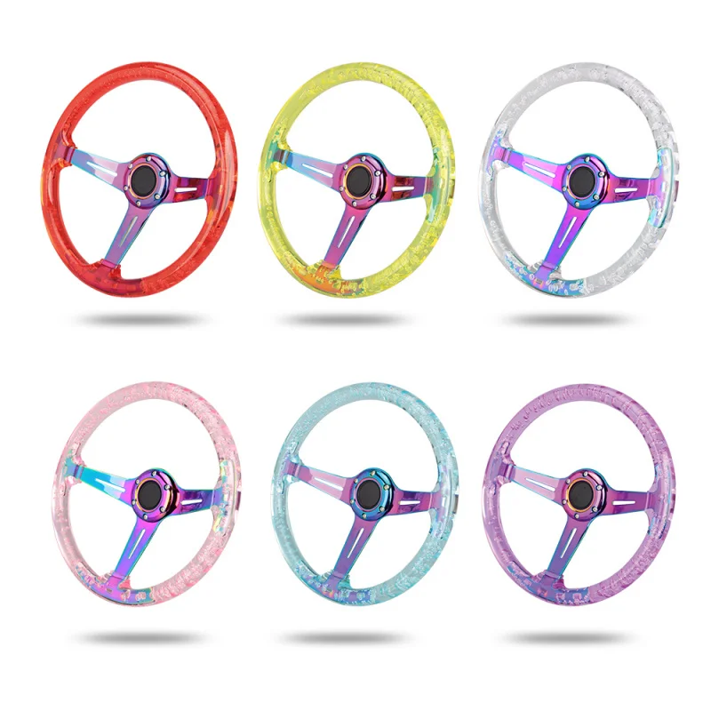 High Quality 14 Inch 350mm Universal Racing Steering Wheel With Horn Button Car Interior Modification Parts