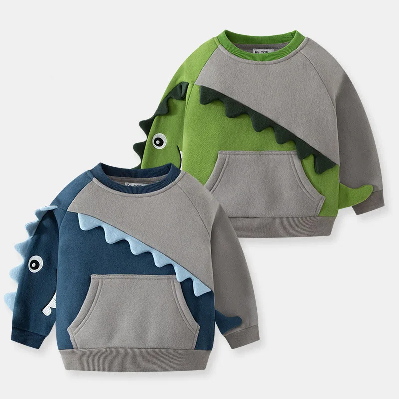 Spring Autumn Kids hoodies sweatshirts cotton Cartoon Print 3D shark whale boys girl Sweater toddler tops tees children clothing