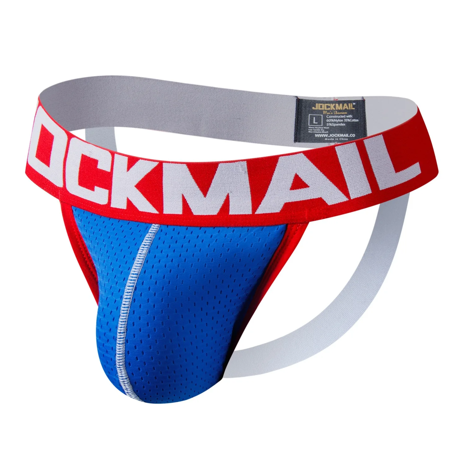 Jockmail Men Cueca Low Waisted Nylon Mesh Breathable Thong Letter Couple Sexy Lingerie Undies Hot Jockstraps Underwear 4PC
