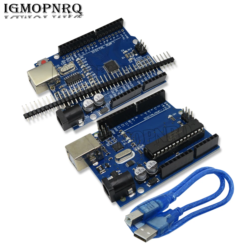 UNO R3 Development Board ATMEGA328P CH340 / ATEGA16U2 Compatible For Arduino R3/R4 UNO Proto Shield Expansion Board With Cable