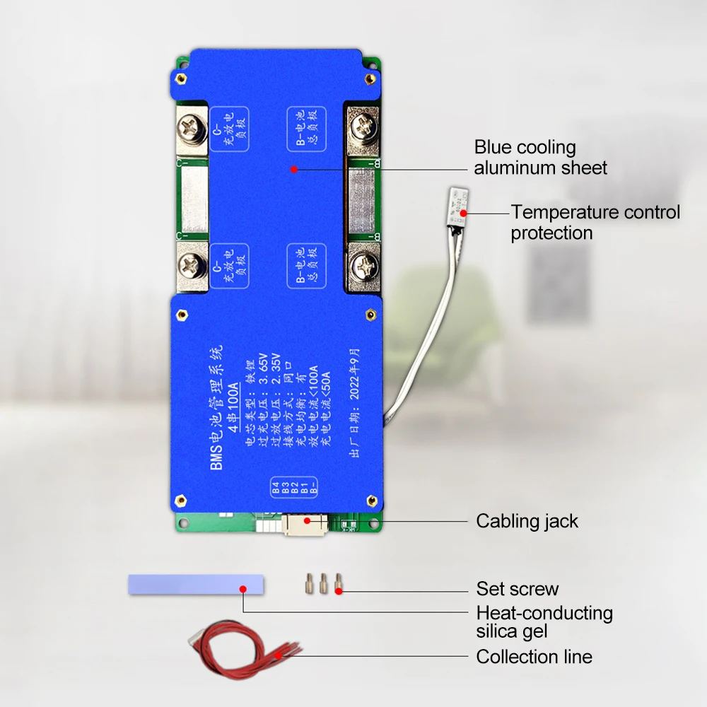 BMS 8S 24V 100A LiFePO4 Battery Balance Charge Board Equalizer NTC Temperature Protection Equalizador For Escooter/Ebike