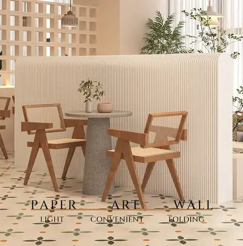 25cm 두꺼운 종이 스크린 파티션 거실 홈 장식 및 개인 정보 보호를위한 간단한 접이식 모바일 룸 디바이더